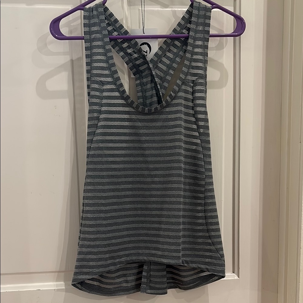 ZYIA Gray Nimbus Split Back Tank